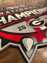 Load image into Gallery viewer, University of Georgia National Championship 2022 Football Wood Sign, UGA, Georgia, Wood Flag, American Flag, Football, National Championship
