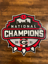 Load image into Gallery viewer, University of Georgia National Championship 2022 Football Wood Sign, UGA, Georgia, Wood Flag, American Flag, Football, National Championship
