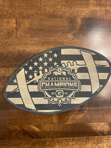 University of Georgia National Championship Football Flag Sign, UGA, Georgia, Wood Flag, American Flag, Football, National Championship