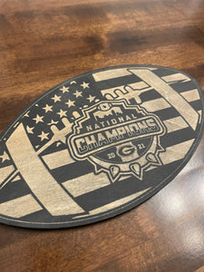 University of Georgia National Championship Football Flag Sign, UGA, Georgia, Wood Flag, American Flag, Football, National Championship