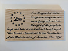 Load image into Gallery viewer, Second Amendment Wood Flag, 2A, Second Amendment, 2nd, Wood Flag, American Flag, American, Handmade, Wood Decor, Patriotic Decor, Wood Art
