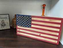 Load image into Gallery viewer, Hidden Gun Storage Concealment Case, Concealment Flag, Gun Case, American Flag, Wood Flag, Storage, Hidden Storage
