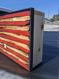 Red White and Blue Distressed Battle Worn Concealment Flag, Concealment Case, Wood Case, Gun Case, American Flag, Wood Flag, Storage, Hidden