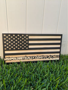 Unapologetically Country American Wood Flag, Wood Flag, American Flag, Wood Decor, Patriotic Decor, Hardy, Country, American, Patriot