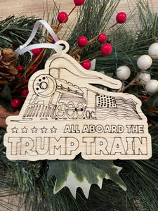Trump Train Christmas Ornament, Patriotic Ornament, Christmas Ornaments, Trump, MAGA, Unique Personalized Gifts, Trump Gift