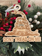 Load image into Gallery viewer, Don&#39;t Tread on Me Christmas Ornament, Patriotic Ornament, Christmas Ornaments, Trump, MAGA
