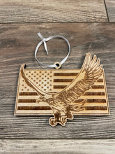 Load image into Gallery viewer, Flying Eagle American Flag Christmas Ornament, Patriotic Ornament, Christmas Ornaments, American Flag, Bald Eagle
