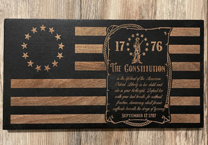 1776 Betsy Ross Constitution Scroll Wood Flag, Wood Flag, Constitution, 1776, Betsy Ross, American Flag, Wood Decor