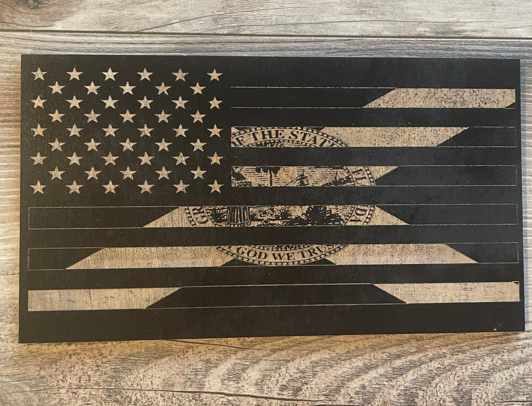 American Flag with Florida State Flag, Wood Flag, American Flag, Florida, State Flag, Wood Decor, Decor