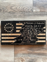 Load image into Gallery viewer, Betsy Ross Wood Flag, Declaration of Independence, 1776, Wood Flag, American Flag, Wood Decor, Decor

