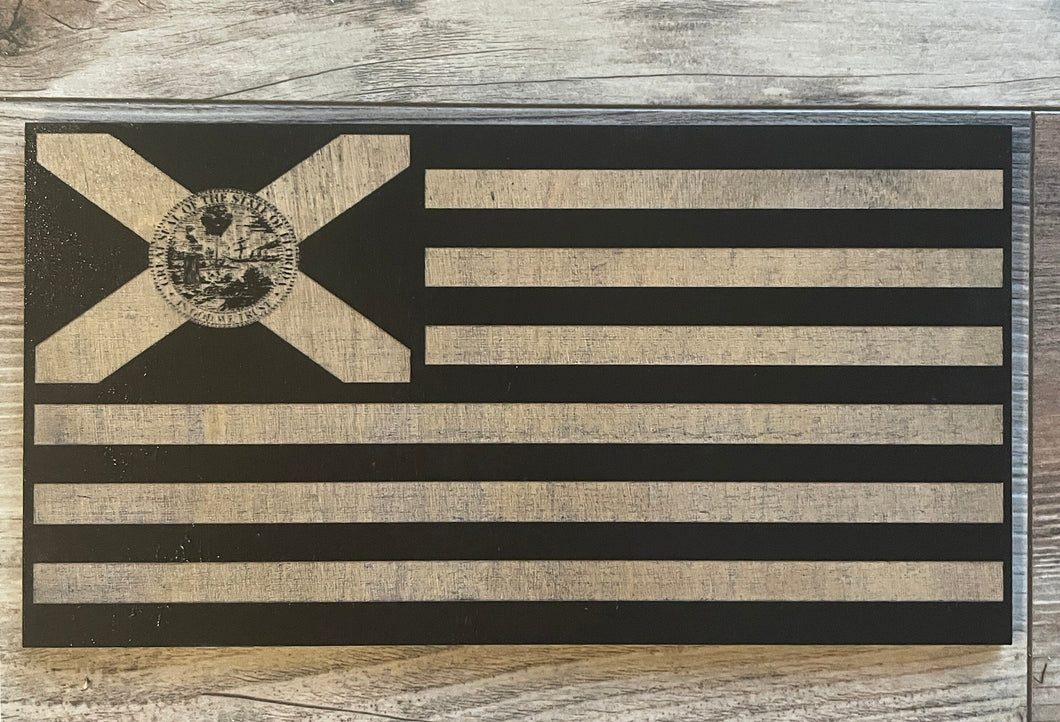 American Flag with Florida State Flag, Wood Flag, American Flag, Florida, State Flag, Wood Decor, Decor