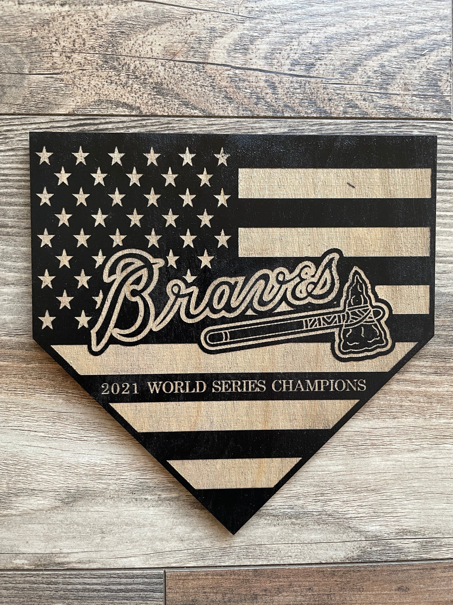 Braves Baseball Home Plate Wood Flag, Atlanta Braves, Braves, Home Pla –  Great American Flag Company