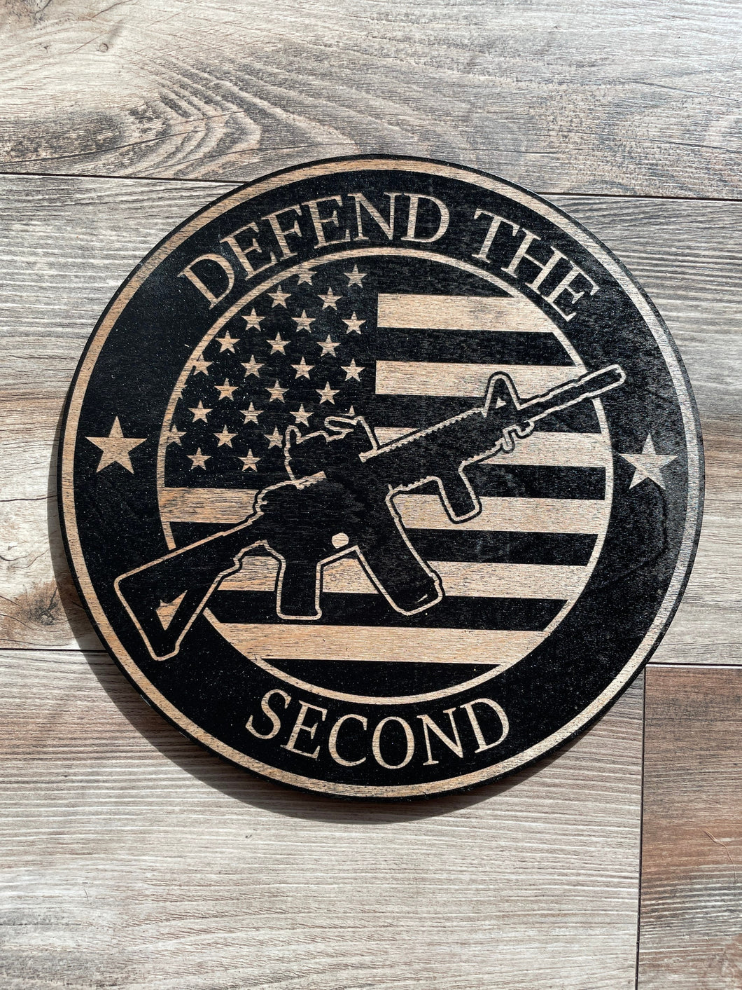 Defend the Second Round Sign, second Amendment, 2a, Pew Pew, Conservative, Republican, Patriot, Round Sign, Wood Sign, Fathers Day