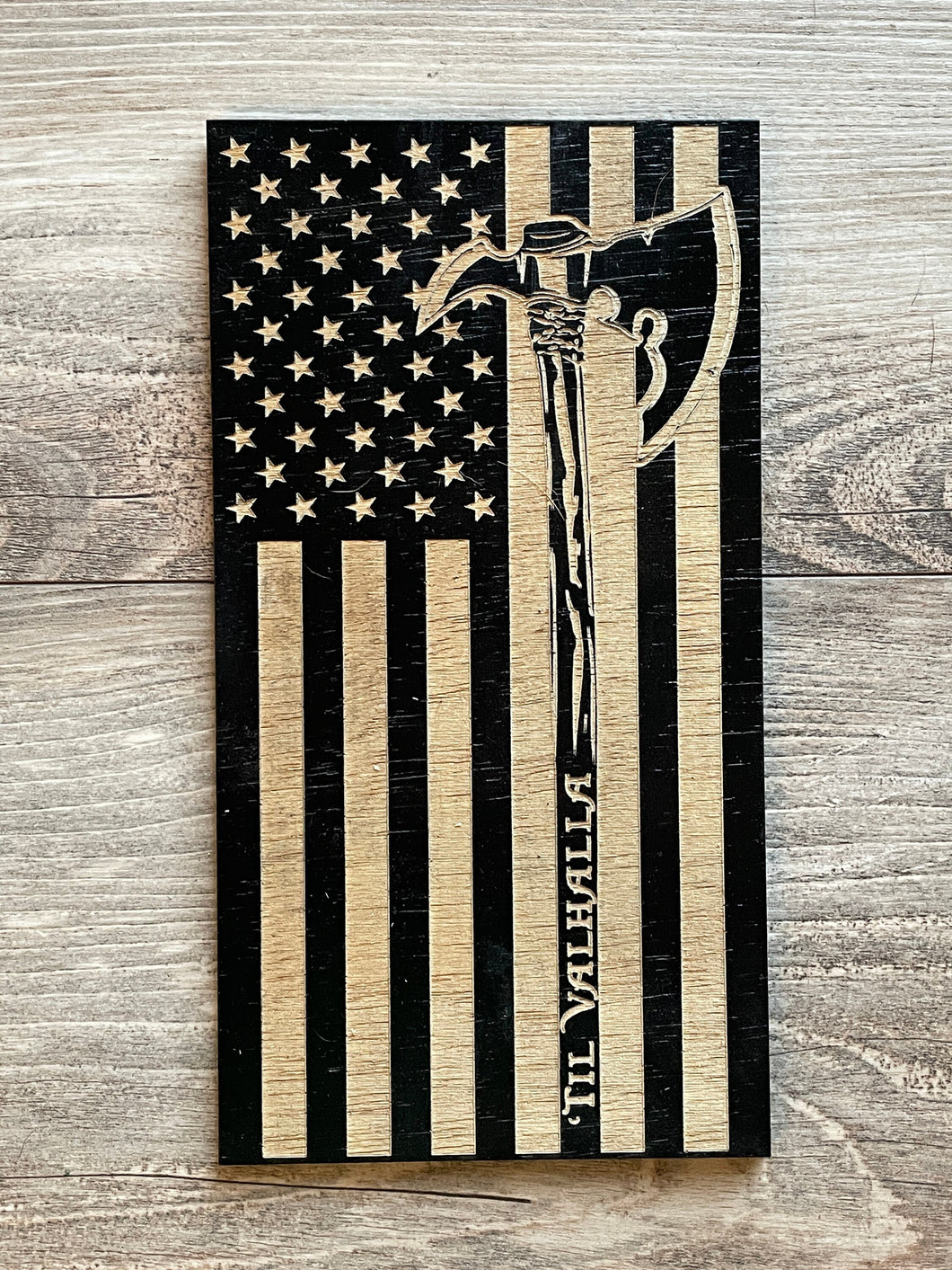 Til Valhalla Wood Flag, Vertical Flag, Vikings, Military, Soldier, Veteran, Wood Flag, American Flag, Wood Sign. Wood Decor