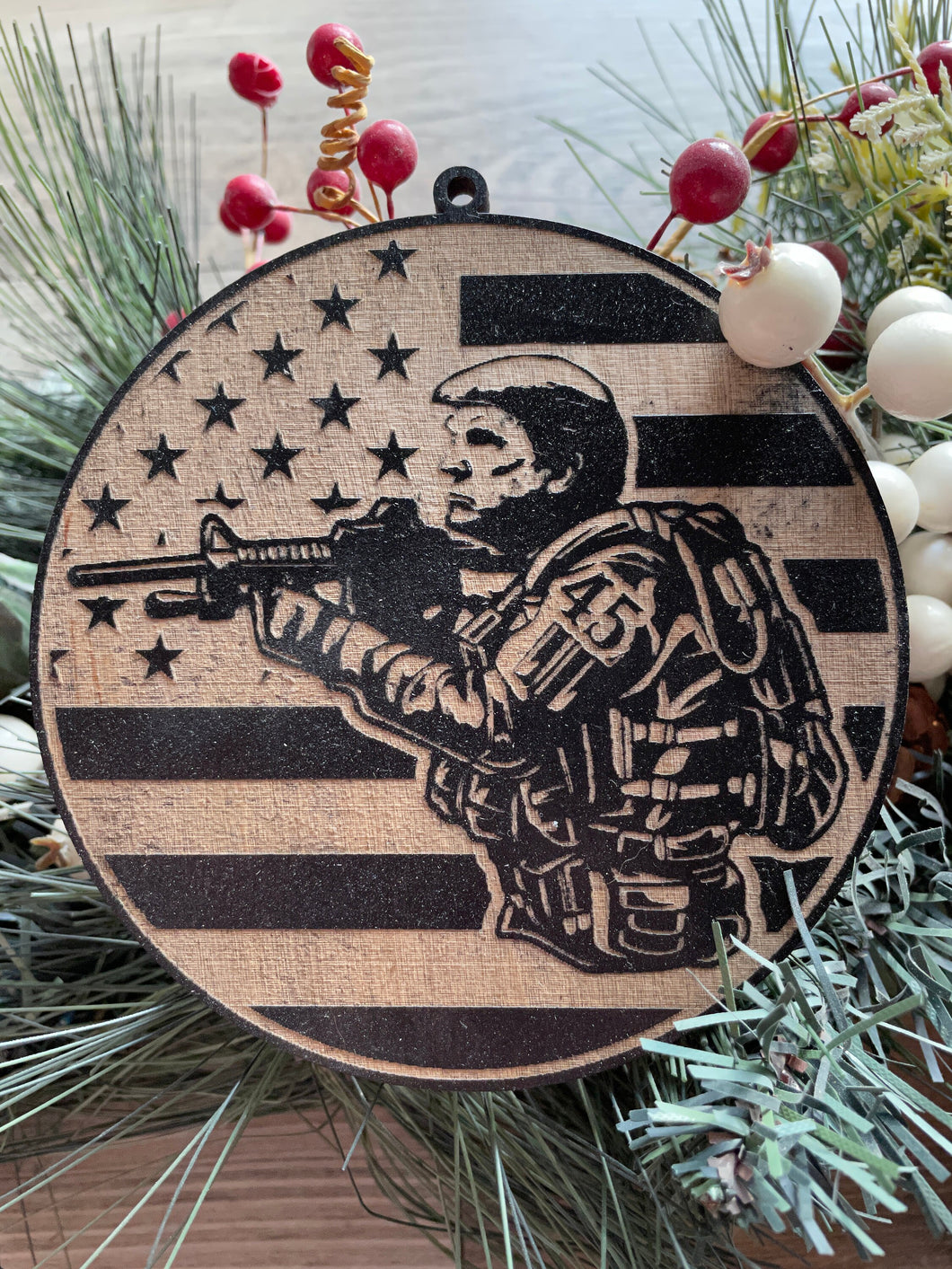 Trump Soldier Christmas Ornament, Patriotic Ornament, Christmas Ornaments, Trump, MAGA