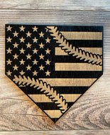 Baseball Home Plate Wood Flag, Home Plate, Baseball, MLB, Wood Art, Wood Sign, American Flag, Wood Decor