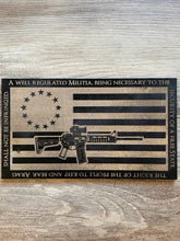 Load image into Gallery viewer, AR15 Second Amendment Wood Flag, Second Amendment, Wood Flag, American Flag, Betsy Ross, 2nd Amendment, AR-15, AR15, Wood Decor
