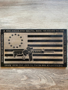AR15 Second Amendment Wood Flag, Second Amendment, Wood Flag, American Flag, Betsy Ross, 2nd Amendment, AR-15, AR15, Wood Decor