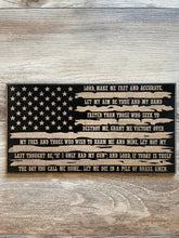 Load image into Gallery viewer, Second Amendment Prayer Wood Flag, Second Amendment, Wood Flag, American Flag, 2nd Amendment, Wood Decor, Prayer, Christian, Pile of Brass
