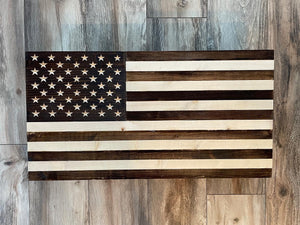 Rustic Stained Wooden American Flag, Wooden Flag, Wood Flag, American Flag, Home Decor, Office Decor, Wooden Flag