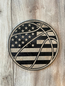 Custom Basketball Art, Round Wood Flag, Basketball, NBA, Name Sign, Round Sign, Sign Decoration Basketball Sport Decor
