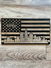 Load image into Gallery viewer, Tampa Florida Skyline Wood Flag, Tampa Florida, Tampa Bay, Tampa Skyline, City of Tampa, Tampa Art, Florida Art
