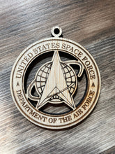 Load image into Gallery viewer, Space Force Christmas Ornament, USAF, Space Force, Patriotic Ornament, Christmas Ornaments, 2022 Ornament, 2022 Keepsake
