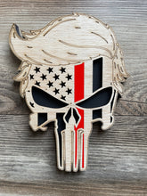 Load image into Gallery viewer, Trump Punisher Wood Sign, Donald Trump, Punisher, Law Enforcement, Police Officer, Firefighter, Military, Veteran, Wood Sign
