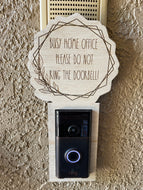 Working from Home Doorbell Sign, Doorbell, Ring, Nest, Arlo, Busy Home Office, Do not Ring, Door Hanger, Front Door Sign, Wood Sign
