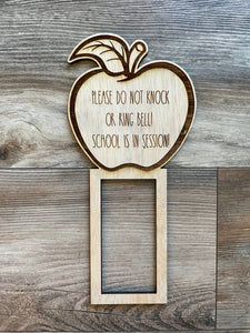 School in Session Doorbell Sign, Doorbell, Doorbell Sign, Ring, Nest, Arlo, Homeschool, Do not Ring, Door Hanger, Front Door Sign, Wood Sign