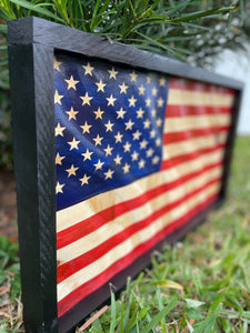3D Wood Wavy American Flag, Wood Flag, Wood American Flag, American Flag, Wavy Flag, Home Decor, Man Cave Decor, Office Decor, Wood Art
