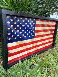 3D Wood Wavy American Flag, Wood Flag, Wood American Flag, American Flag, Wavy Flag, Home Decor, Man Cave Decor, Office Decor, Wood Art