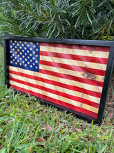 Load image into Gallery viewer, 3D Wood Wavy American Flag, Wood Flag, Wood American Flag, American Flag, Wavy Flag, Home Decor, Man Cave Decor, Office Decor, Wood Art
