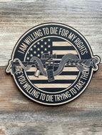 Second Amendment Round Sign, Second Amendment, 2a, Pew Pew, Conservative, Republican, Patriot, Round Sign, Wood Sign, Fathers Day