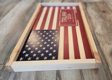 Load image into Gallery viewer, Trump 2024 Save America Again Wood Flag, Trump, MAGA, Make America Great Again, Wood Flag, American Flag, American, Patriotic Decor
