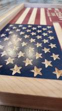 Load image into Gallery viewer, Trump Save America Wood Flag, Trump, MAGA, Make America Great Again, American Flag, Wood Flag, Wood Decor, Patriotic Decor, American
