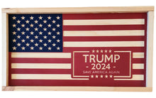 Load image into Gallery viewer, Trump 2024 Save America Again Wood Flag, Trump, MAGA, Make America Great Again, Wood Flag, American Flag, American, Patriotic Decor
