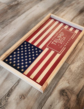 Load image into Gallery viewer, Trump 2024 Save America Again Wood Flag, Trump, MAGA, Make America Great Again, Wood Flag, American Flag, American, Patriotic Decor
