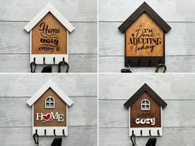 Load image into Gallery viewer, House Shaped Key Hangers, Wood Gift, 18 Designs, Realtor Gift, Christmas Gift, Housewarming Gift, Welcome Personalization &amp; Custom Requests
