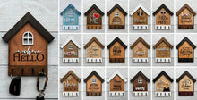 Load image into Gallery viewer, House Shaped Key Hangers, Wood Gift, 18 Designs, Realtor Gift, Christmas Gift, Housewarming Gift, Welcome Personalization &amp; Custom Requests
