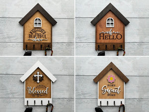 House Shaped Key Hangers, Wood Gift, 18 Designs, Realtor Gift, Christmas Gift, Housewarming Gift, Welcome Personalization & Custom Requests