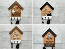 Load image into Gallery viewer, House Shaped Key Hangers, Wood Gift, 18 Designs, Realtor Gift, Christmas Gift, Housewarming Gift, Welcome Personalization &amp; Custom Requests
