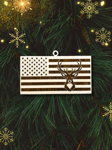 Deer American Flag Christmas Ornament, Patriotic Ornament, Christmas Ornaments, American Flag, Deer, Buck