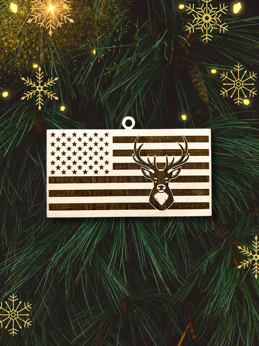 Deer American Flag Christmas Ornament, Patriotic Ornament, Christmas Ornaments, American Flag, Deer, Buck