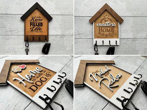 House Shaped Key Hangers, Wood Gift, 18 Designs, Realtor Gift, Christmas Gift, Housewarming Gift, Welcome Personalization & Custom Requests