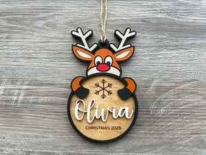 Personalized Name Christmas Ornament, Handmade Gift, Personalized Ornament 2023, Personalized Gift, Wood Ornament