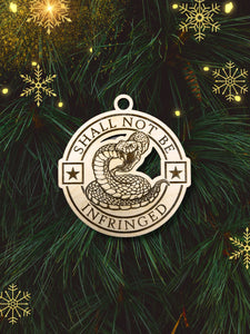 Second Amendment Christmas Ornament, Shall Not Be Infringed, Christmas Ornaments, Unique Personalized Gift, Stocking Stuffer, Handmade Gift