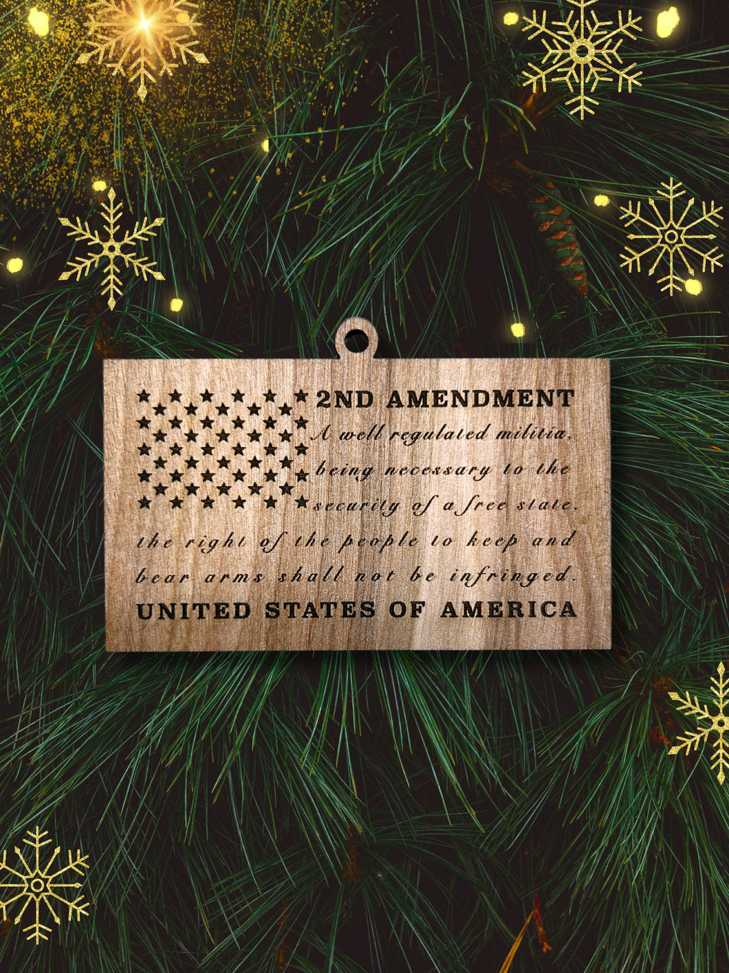 2nd Amendment Flag Christmas Ornament, Patriotic Ornament, Christmas Ornaments, Ornaments, American Flag, 2a, Guns