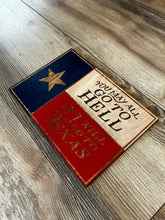 Load image into Gallery viewer, Handmade Wooden Texas Flag, Davy Crockett Flag, Lone Star State, Texas Gift, Texas Flag, Texas Longhorns, Wooden Flag, Handmade Gift
